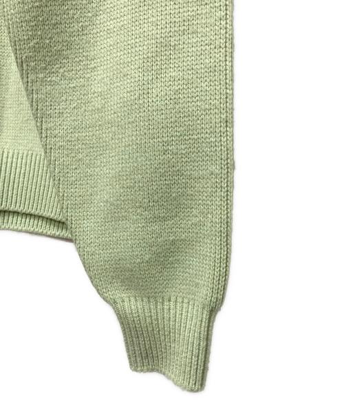 ALEXANDER WANG（アレキサンダー・ワン）ALEXANDER WANG (アレキサンダー・ワン) ロゴデザイン クルーネックニット 黄緑 サイズ:Sの古着・服飾アイテム