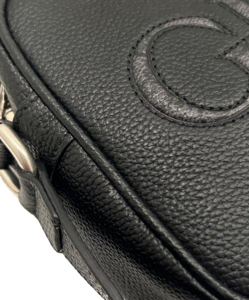 GUCCI（グッチ）GUCCI (グッチ) ロゴレザーショルダーバッグ ブラック サイズ:-の古着・服飾アイテム