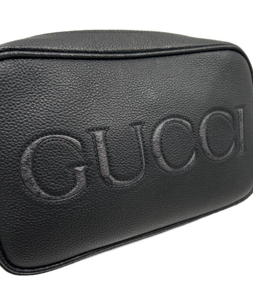 GUCCI（グッチ）GUCCI (グッチ) ロゴレザーショルダーバッグ ブラック サイズ:-の古着・服飾アイテム