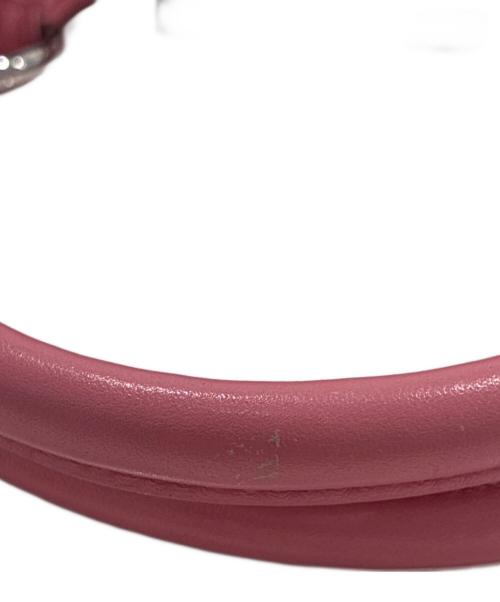 PRADA（プラダ）PRADA (プラダ) サフィアーノトライアングル ムーン パデッド ショルダーバッグ ピンクの古着・服飾アイテム