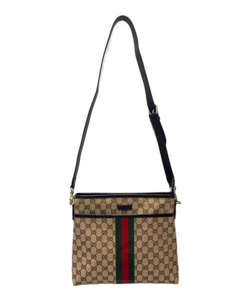 GUCCI（グッチ）GUCCI (グッチ) GGキャンバス シェリーラインショルダーバッグ ベージュの古着・服飾アイテム