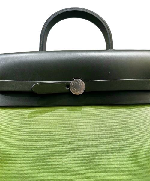 HERMES（エルメス）HERMES (エルメス) Z刻印 エールバッグジップ アドPM グリーン×ブラック サイズ:PMの古着・服飾アイテム