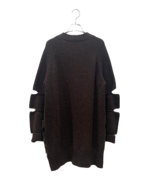 BURBERRY（バーバリー）BURBERRY (バーバリー) カットアウトスリーブカーディガン ブラウン サイズ:XSの古着・服飾アイテム