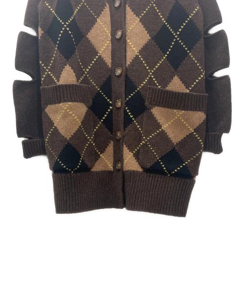 BURBERRY（バーバリー）BURBERRY (バーバリー) カットアウトスリーブカーディガン ブラウン サイズ:XSの古着・服飾アイテム