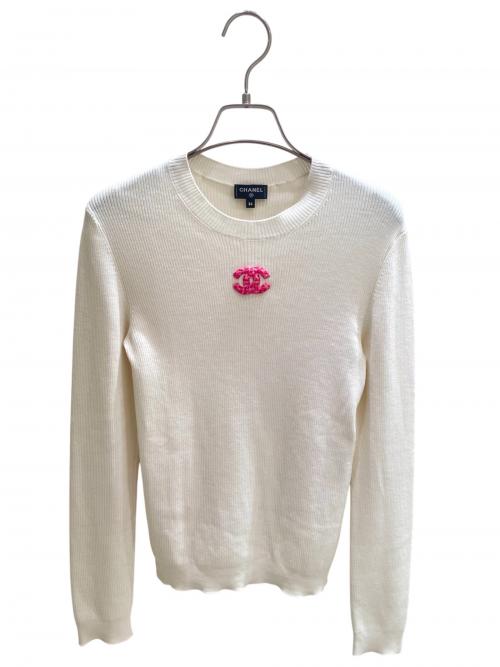 CHANEL（シャネル）CHANEL (シャネル) ココマークリブニット アイボリー サイズ:34の古着・服飾アイテム