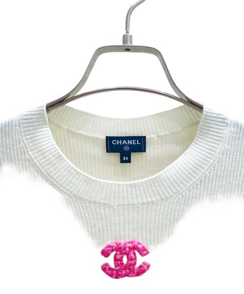 CHANEL（シャネル）CHANEL (シャネル) ココマークリブニット アイボリー サイズ:34の古着・服飾アイテム