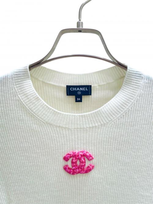 CHANEL（シャネル）CHANEL (シャネル) ココマークリブニット アイボリー サイズ:34の古着・服飾アイテム