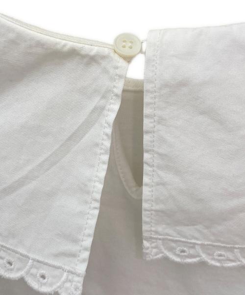 MIU MIU（ミュウミュウ）MIU MIU (ミュウミュウ) フリルロゴ切替カットソー ホワイト サイズ:Sの古着・服飾アイテム