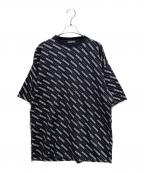BALENCIAGAバレンシアガ）の古着「19SS オールオーバーロゴTシャツ」｜ブラック