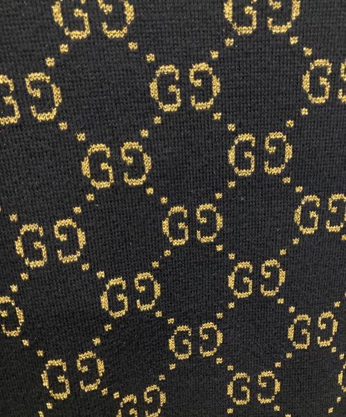 GUCCI（グッチ）GUCCI (グッチ) GGコットンラメ ファブリック トップス/GGジャガード半袖ニット ブラック サイズ:Ｓの古着・服飾アイテム