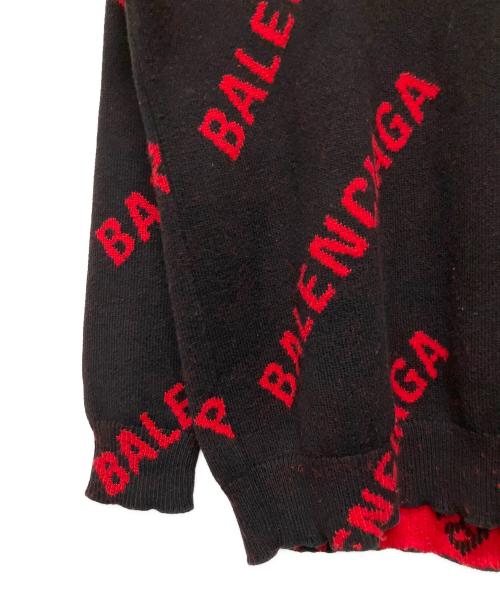 BALENCIAGA（バレンシアガ）BALENCIAGA (バレンシアガ) オールオーバーロゴニット　625329 T3178 ブラック サイズ:XSの古着・服飾アイテム