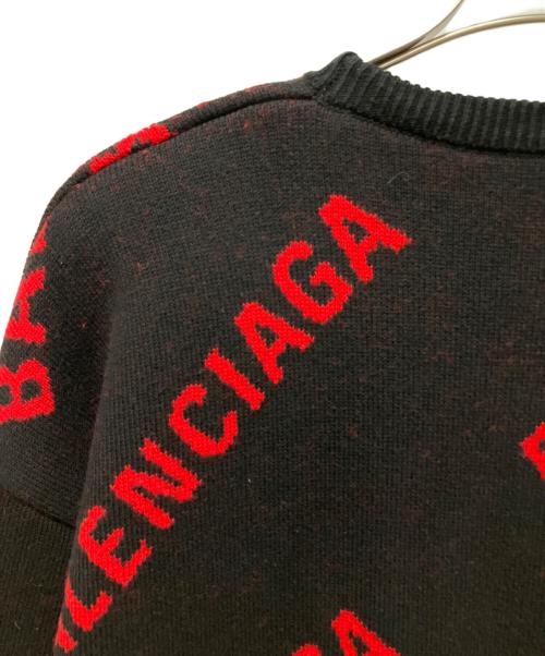 BALENCIAGA（バレンシアガ）BALENCIAGA (バレンシアガ) オールオーバーロゴニット　625329 T3178 ブラック サイズ:XSの古着・服飾アイテム