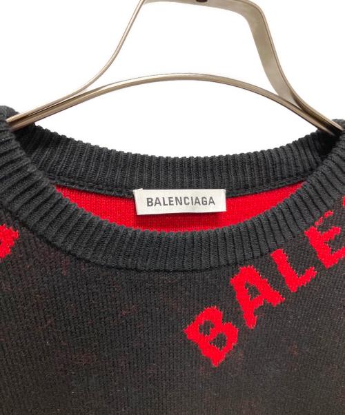 BALENCIAGA（バレンシアガ）BALENCIAGA (バレンシアガ) オールオーバーロゴニット　625329 T3178 ブラック サイズ:XSの古着・服飾アイテム
