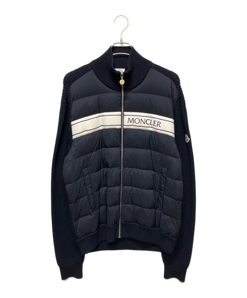 MONCLER（モンクレール）MONCLER (モンクレール) CARDIGAN TRICOT/Moncler Knit-Panel Down Jacketニット切替ダウンジャケット ネイビー サイズ:XXLの古着・服飾アイテム