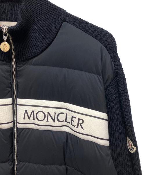 MONCLER（モンクレール）MONCLER (モンクレール) CARDIGAN TRICOT/Moncler Knit-Panel Down Jacketニット切替ダウンジャケット ネイビー サイズ:XXLの古着・服飾アイテム