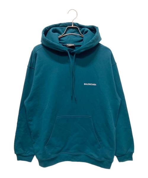 BALENCIAGA（バレンシアガ）BALENCIAGA (バレンシアガ) ロゴ刺繍プルオーバーパーカー グリーン サイズ:Mの古着・服飾アイテム