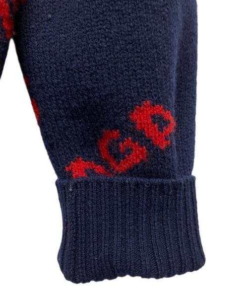 BALENCIAGA（バレンシアガ）BALENCIAGA (バレンシアガ) オールオーバーロゴニット ネイビー サイズ:Sの古着・服飾アイテム