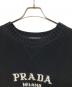 中古・古着 PRADA (プラダ) Prada Wool And Cashmere Crew-Neck Sweater/カシミヤ混 クルーネックロゴセーター ブラック サイズ:52：92000円