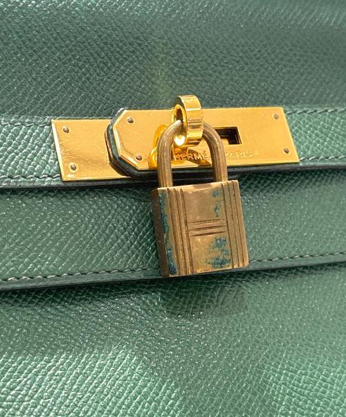 HERMES（エルメス）HERMES (エルメス) Kelly 32/ケリー/クシュベル/グリーン/〇S刻印：1989年製/ゴールド金具 グリーン サイズ:32の古着・服飾アイテム
