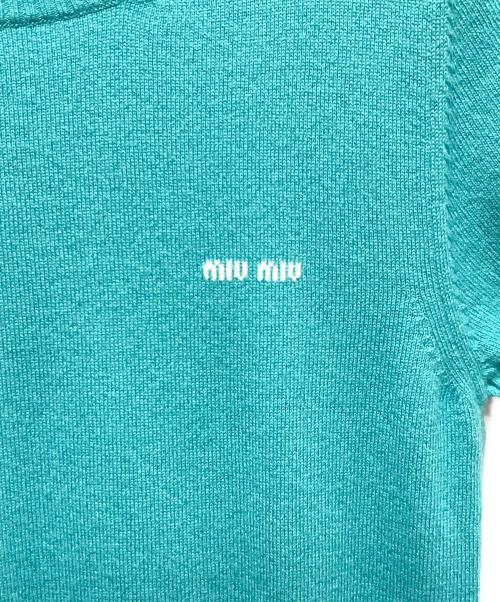 MIU MIU（ミュウミュウ）MIU MIU (ミュウミュウ) Cashmere sweater/ロゴカシミヤニット ブルー サイズ:38の古着・服飾アイテム