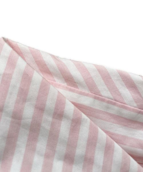 CHANEL（シャネル）CHANEL (シャネル) ココボタンギャザーシャツ ピンク×ホワイト サイズ:36の古着・服飾アイテム