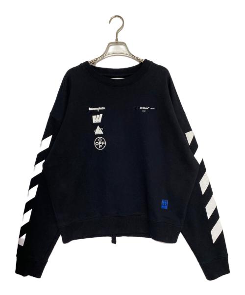 OFFWHITE（オフホワイト）OFFWHITE (オフホワイト) プリントスウェット ブラック サイズ:Lの古着・服飾アイテム