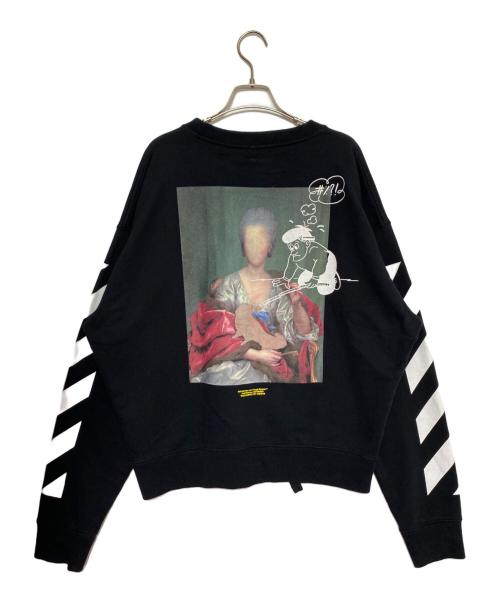 OFFWHITE（オフホワイト）OFFWHITE (オフホワイト) プリントスウェット ブラック サイズ:Lの古着・服飾アイテム
