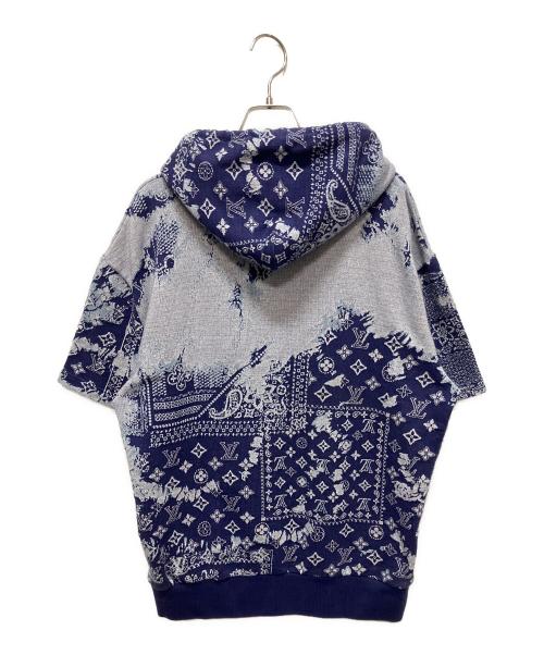 LOUIS VUITTON（ルイ ヴィトン）LOUIS VUITTON (ルイ ヴィトン) 22AW Monogram Bandana Short Sleeved Hoodie/モノグラムバンダナショートスリーブフーディ ネイビー サイズ:XSの古着・服飾アイテム