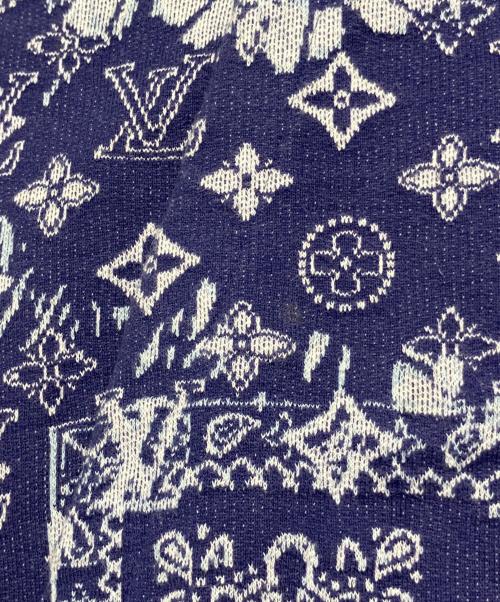 LOUIS VUITTON（ルイ ヴィトン）LOUIS VUITTON (ルイ ヴィトン) 22AW Monogram Bandana Short Sleeved Hoodie/モノグラムバンダナショートスリーブフーディ ネイビー サイズ:XSの古着・服飾アイテム