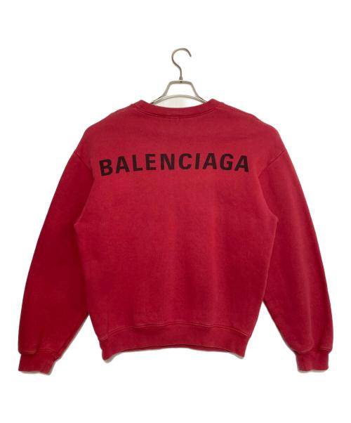 BALENCIAGA（バレンシアガ）BALENCIAGA (バレンシアガ) Back Logo Sweat レッド サイズ:Mの古着・服飾アイテム