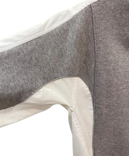 sacai（サカイ）sacai (サカイ) スウェットドッキングシャツ グレー×ホワイト サイズ:3の古着・服飾アイテム
