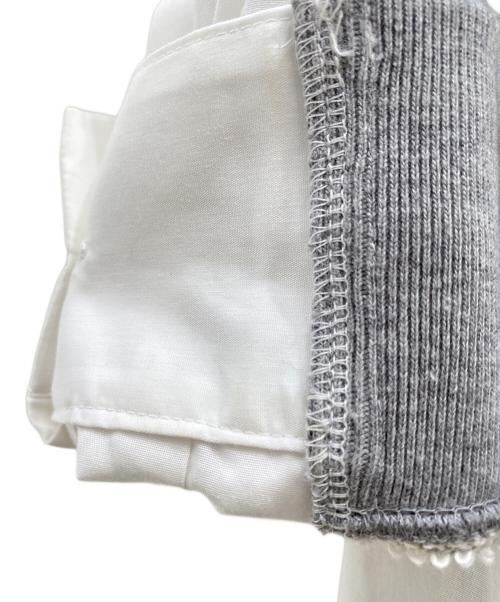 sacai（サカイ）sacai (サカイ) スウェットドッキングシャツ グレー×ホワイト サイズ:3の古着・服飾アイテム