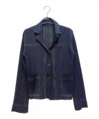 PLEATS PLEASEプリーツプリーズ）の古着「プリーツジャケット」｜ネイビー