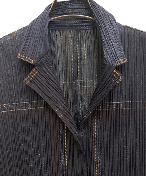 PLEATS PLEASE（プリーツプリーズ）PLEATS PLEASE (プリーツプリーズ) プリーツジャケット ネイビー サイズ:4の古着・服飾アイテム