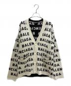 BALENCIAGAバレンシアガ）の古着「オールオーバーロゴカーディガン」｜ホワイト