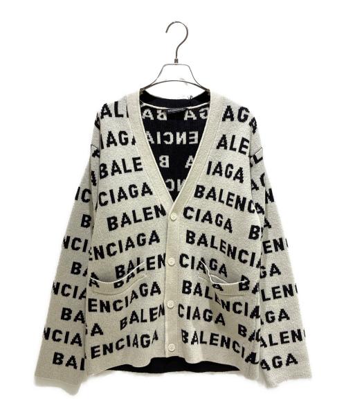 BALENCIAGA（バレンシアガ）BALENCIAGA (バレンシアガ) オールオーバーロゴカーディガン ホワイト サイズ:1の古着・服飾アイテム