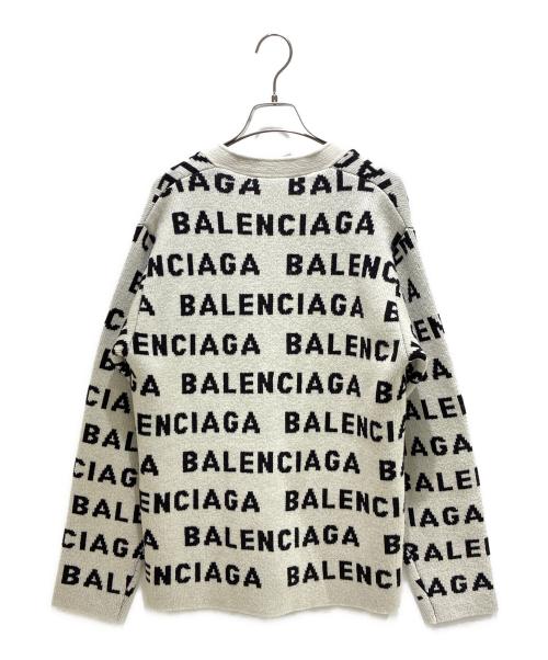 BALENCIAGA（バレンシアガ）BALENCIAGA (バレンシアガ) オールオーバーロゴカーディガン ホワイト サイズ:1の古着・服飾アイテム