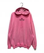BALENCIAGAバレンシアガ）の古着「Soccer Hoodie/オーバーサイズド ロゴ刺繍パーカー」｜ピンク