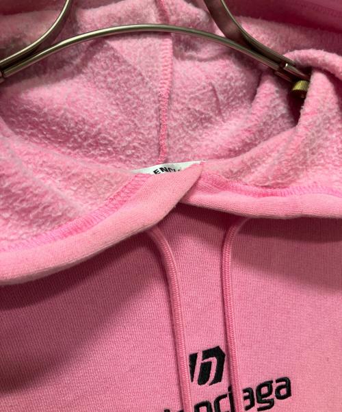 BALENCIAGA（バレンシアガ）BALENCIAGA (バレンシアガ) Soccer Hoodie/オーバーサイズド ロゴ刺繍パーカー ピンク サイズ:XSの古着・服飾アイテム