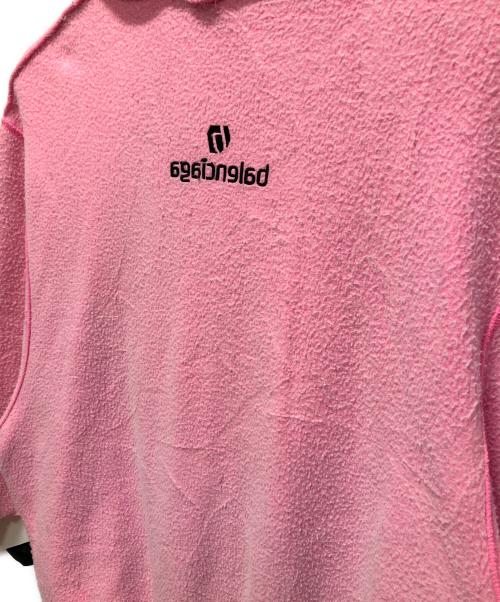 BALENCIAGA（バレンシアガ）BALENCIAGA (バレンシアガ) Soccer Hoodie/オーバーサイズド ロゴ刺繍パーカー ピンク サイズ:XSの古着・服飾アイテム