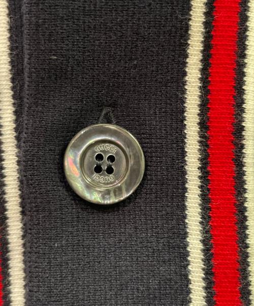 GUCCI（グッチ）GUCCI (グッチ) ロゴ鹿の子 半袖シャツ ネイビー サイズ:Lの古着・服飾アイテム