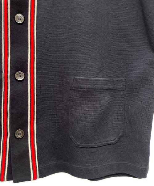 GUCCI（グッチ）GUCCI (グッチ) ロゴ鹿の子 半袖シャツ ネイビー サイズ:Lの古着・服飾アイテム