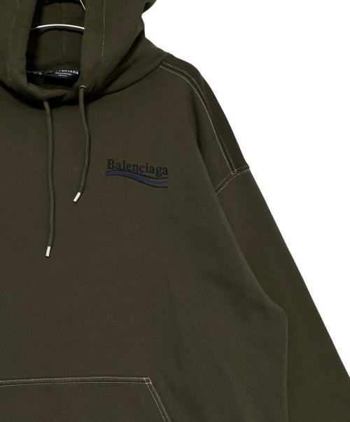 BALENCIAGA（バレンシアガ）BALENCIAGA (バレンシアガ) キャンペーンロゴパーカー オリーブ サイズ:Mの古着・服飾アイテム