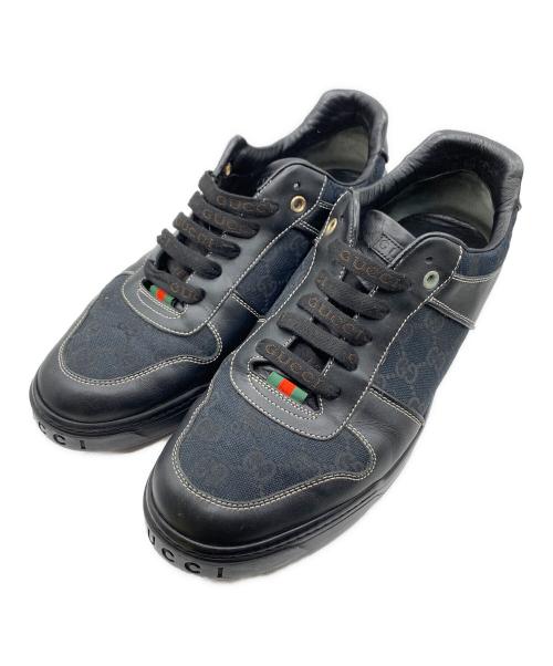 GUCCI（グッチ）GUCCI (グッチ) GGキャンバススニーカー ブラック サイズ:8 1/2の古着・服飾アイテム