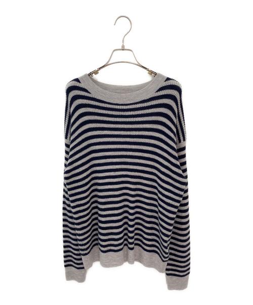 L’Appartment DEUXIEME CLASSE（アパルトモン ドゥーズィエムクラス）L’Appartment DEUXIEME CLASSE (アパルトモン ドゥーズィエムクラス) ボーダーカシミヤサーマルニット グレー×ネイビー サイズ:Freeの古着・服飾アイテム