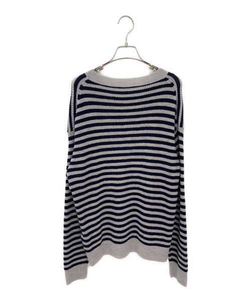 L’Appartment DEUXIEME CLASSE（アパルトモン ドゥーズィエムクラス）L’Appartment DEUXIEME CLASSE (アパルトモン ドゥーズィエムクラス) ボーダーカシミヤサーマルニット グレー×ネイビー サイズ:Freeの古着・服飾アイテム