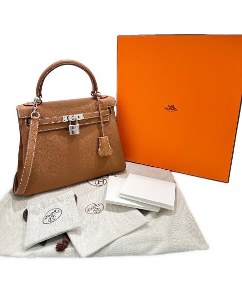 HERMES（エルメス）HERMES (エルメス) ケリー25/内縫い/シルバー金具/トゴ/W刻印 ゴールド サイズ:25の古着・服飾アイテム