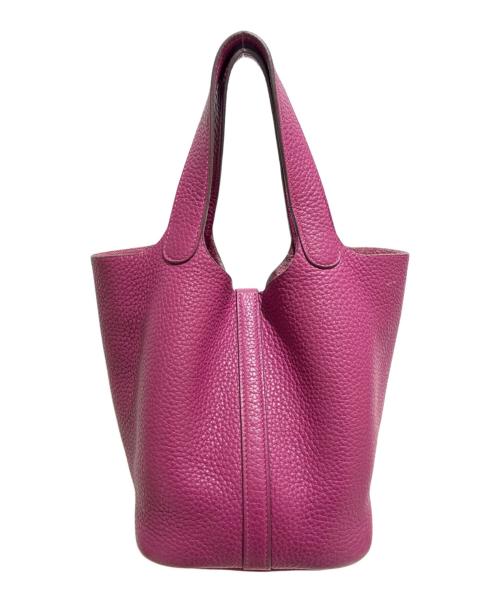 HERMES（エルメス）HERMES (エルメス) ピコタンロックPM/トリヨンクレマンス/トスカ/A刻印2011年製/シルバー金具 トスカ サイズ:PMの古着・服飾アイテム