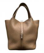 HERMESエルメス）の古着「ピコタンロック MM/シルバー金具/トリヨンクレマンス/エトゥープ/Y刻印」｜エトゥープ×シルバー金具