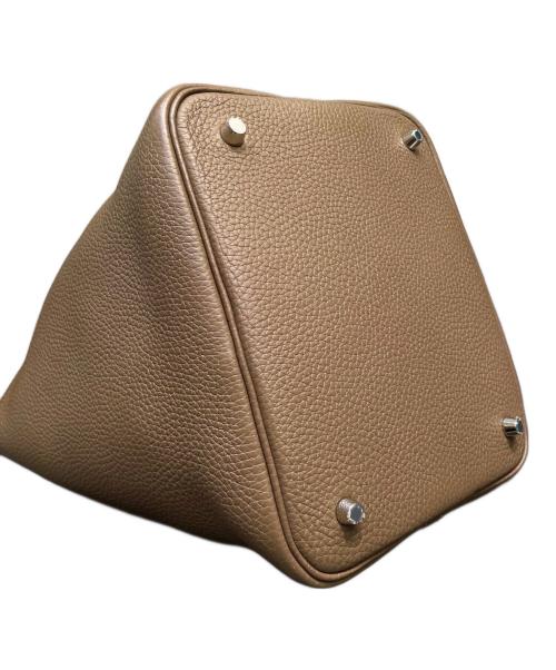 HERMES（エルメス）HERMES (エルメス) ピコタンロック MM/シルバー金具/トリヨンクレマンス/エトゥープ/Y刻印 エトゥープ×シルバー金具 サイズ:MMの古着・服飾アイテム